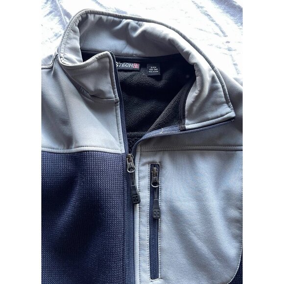 Swiss Tech Full Zip Neck Fleece Jacket Sweater Navy Pullover Mens sz small 34-36 - Picture 13 of 16